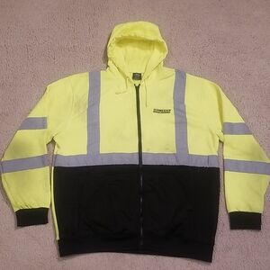 Safety Yellow and Black Full Zip Hoodie